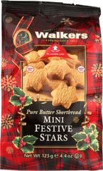 WALKERS: Mini Festive Stars Shortbread, 4.40 oz