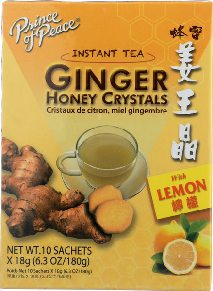 PRINCE OF PEACE: Instant Tea Ginger Ginger Honey Crystals With Lemon, 10 bg