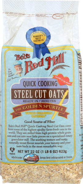 BOBS RED MILL: Oats Steel Cut Quick Cooking, 22 oz