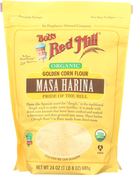 BOB'S RED MILL: Organic Golden Corn Flour Masa Harina, 24 oz