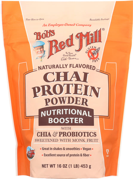 BOBS RED MILL: Chai Protein Powder Nutritional Booster, 16 oz