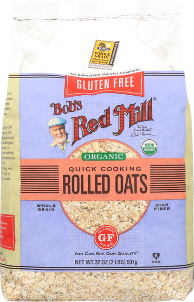 BOBS RED MILL: Gluten Free Organic Quick Cooking Rolled Oats, 32 oz