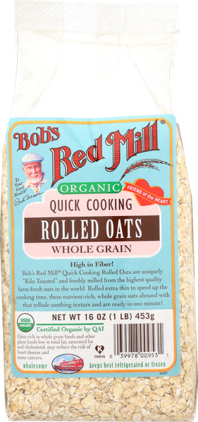 BOBS RED MILL: Organic Quick Cooking Rolled Oats, 16 oz