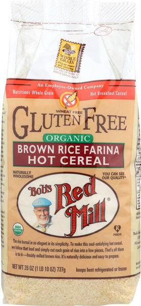 BOBS RED MILL: Organic Brown Rice Farina Cereal, 26 oz