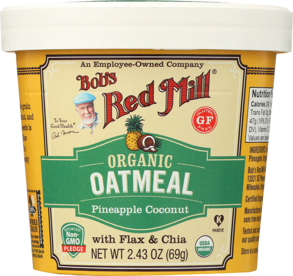 BOBS RED MILL: Organic Oatmeal Cup Pineapple Coconut, 2.43 oz