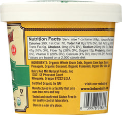 BOBS RED MILL: Organic Oatmeal Cup Pineapple Coconut, 2.43 oz