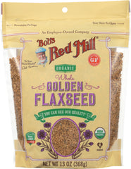 BOBS RED MILL: Organic Whole Golden Flaxseed, 13 oz