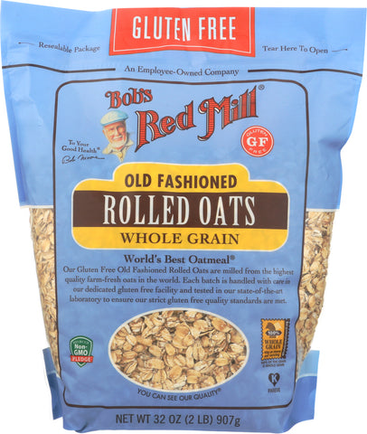 BOBS RED MILL: Gluten Free Organic Old Fashioned Rolled Oats, 32 oz