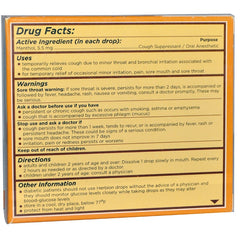 HERBION NATURALS: Cough Drops Honey Lemon, 18 pc