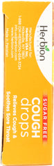 HERBION NATURALS: Cough Drops Honey Lemon No Sugar, 18 tb