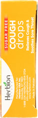 HERBION NATURALS: Cough Drops Honey Lemon No Sugar, 18 tb