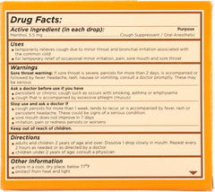HERBION NATURALS: Cough Drops Orange No Sugar, 18 tb