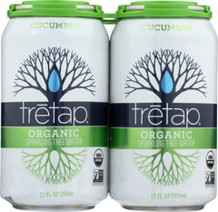 TRETAP: Sparkling Water Cucumber 4 Pack, 48 fo