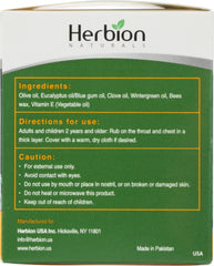 HERBION NATURALS: Chest Rub, 3.53 oz