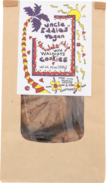 UNCLE EDDIES VEGAN: Chocolate Chip with Walnuts Cookies, 12 oz