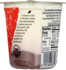 LIBERTE: Baja Strawberry Organic Yogurt, 5.50 oz