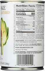 ROLAND: Quartered Artichoke Hearts, 13.75 oz