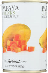 ROLAND: Papaya Chunks in Light Syrup, 15 oz