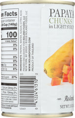 ROLAND: Papaya Chunks in Light Syrup, 15 oz