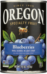 OREGON: Blueberries In Light Syrup, 15 oz