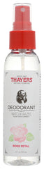 THAYERS: Witch Hazel Rose Petal Deodorant, 4 oz