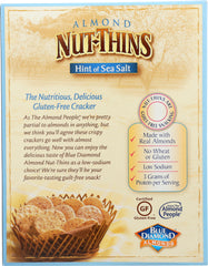 BLUE DIAMOND: Almond Nut-Thins Nut & Rice Cracker Snacks Hint of Sea Salt, 4.25 oz