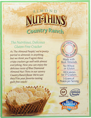 BLUE DIAMOND: Almond Nut-Thins Nut And Rice Cracker Snacks Country Ranch, 4.25 oz