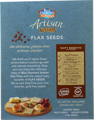 BLUE DIAMOND: Nut Thins Artisan With Almonds & Flax, Wheat & Gluten Free, 4.25 oz