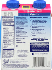 BLUE DIAMOND: Almond Breeze Unsweetened Vanilla Pack of 4, 32 oz