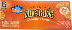 BLUE DIAMOND: Cheddar Cheese Nut Thins Mini, 4.26 oz