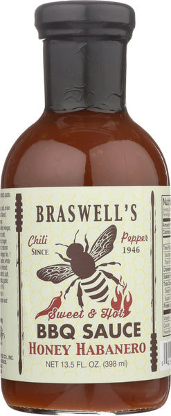 BRASWELL: Sauce BBQ Honey Habanero, 13.5 oz