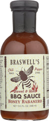 BRASWELL: Sauce BBQ Honey Habanero, 13.5 oz