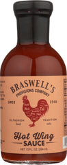 BRASWELL: Sauce Hot Wing, 13.5 oz