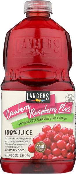 LANGERS: 100% Juice Cranberry Raspberry, 64 oz