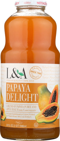 L & A JUICE: Papaya Delight, 32 oz