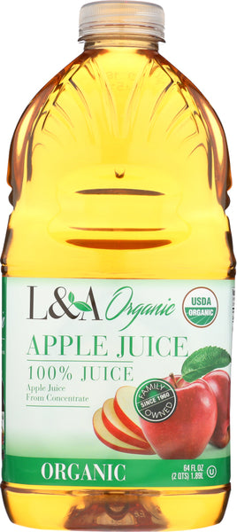 L & A JUICE: Apple Juice Organic, 64 oz
