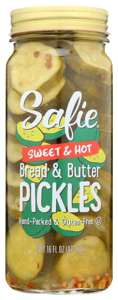 SAFIE: Pickles Sweet Hot Bread Butter, 16 oz