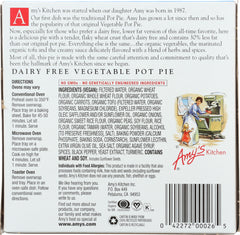 AMY'S: Vegetable Pot Pie Dairy Free Organic, 7.5 oz