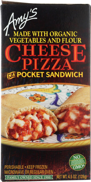 AMY'S: Cheese Pizza in a Pocket Sandwich, 4.5 Oz