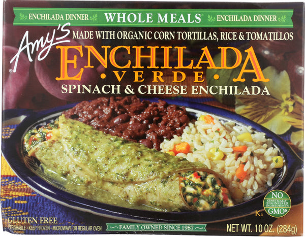 AMY'S: Enchilada Verde Spinach & Cheese Whole Meal, 10 oz