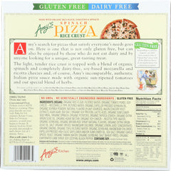 AMY'S: Gluten Free Spinach Pizza Rice Crust, 14 oz