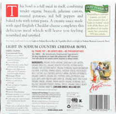 AMYS: Light in Sodium Country Cheddar Bowls, 9.50 oz