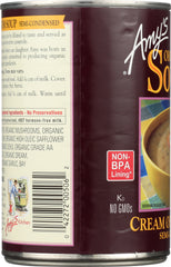 AMY'S: Organic Soup Semi-Condensed Cream of Mushroom, 14.1 oz