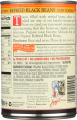 AMY'S: Organic Vegetarian Light in Sodium Refried Black Beans, 15.4 oz