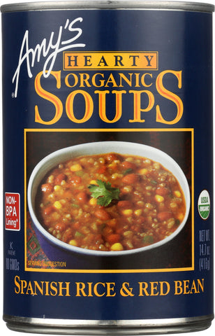 AMY'S: Organic Hearty Spanish Rice & Red Bean Soup, 14.7 Oz