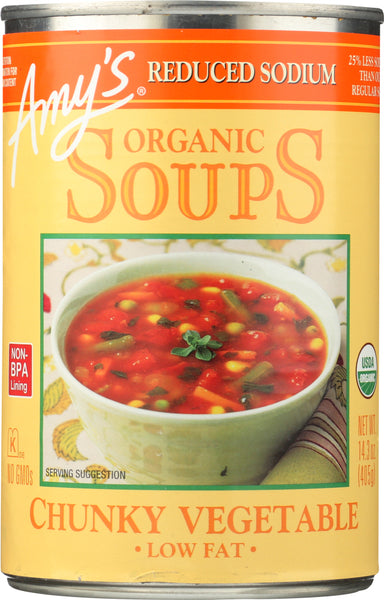 AMYS: Soup Vegetable Chunky Light Sodium, 14 oz