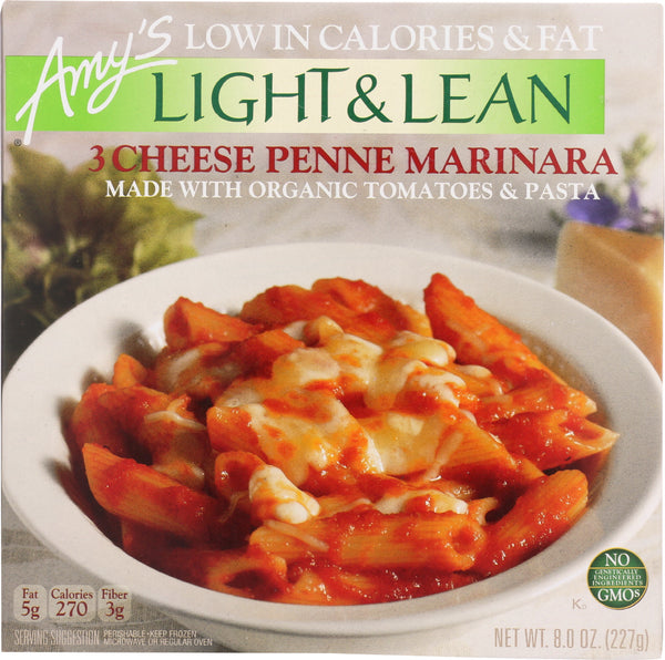 AMY'S: Light & Lean 3 Cheese Penne Marinara, 8 oz