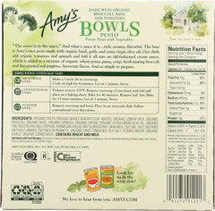 AMYS: Pesto Penne Pasta with Vegetables Bowl, 9 oz