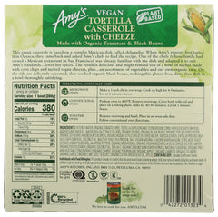 AMY'S: Vegan Tortilla Casserole with Cheeze, 9.50 oz