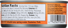 NATURAL SEA: Chunk Light Wild Caught Yellowfin Tuna No Salt Added, 5 oz